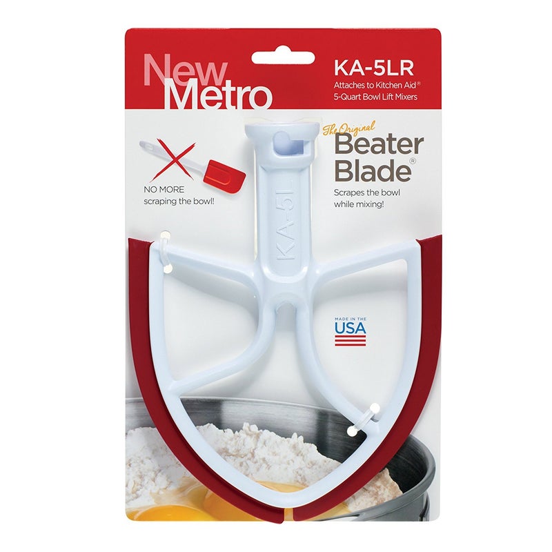 New Metro Design شفرة خفق أصلية نيو مترو KA-5LR تعمل مع معظم خلاطات كيتشين إيد سعة 5 لتر، حمراء - Image 1